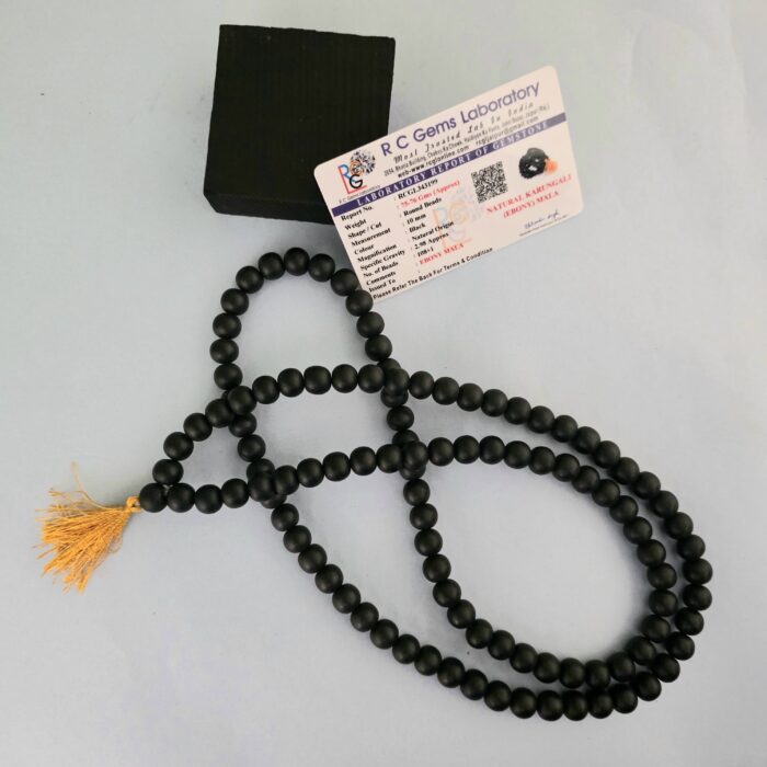 10mm Unpolished Karungali Mala (Ebony Wood) - Image 3