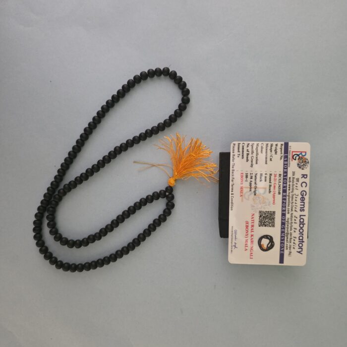 6mm Unpolished Karungali Mala (Ebony Wood) - Image 3