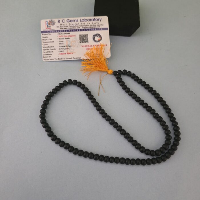 6mm Unpolished Karungali Mala (Ebony Wood) - Image 4