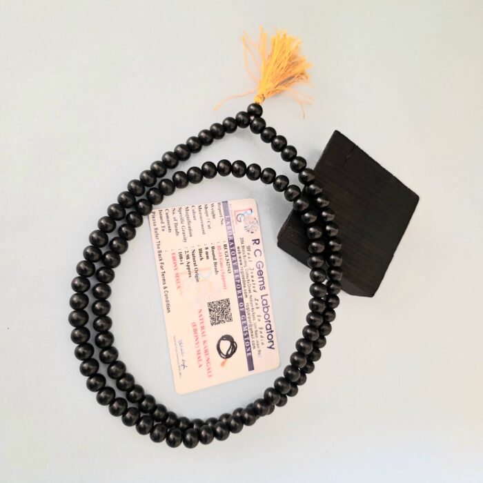 8mm Polished Karungali Mala (Ebony Wood – Shining Finish) - Image 3