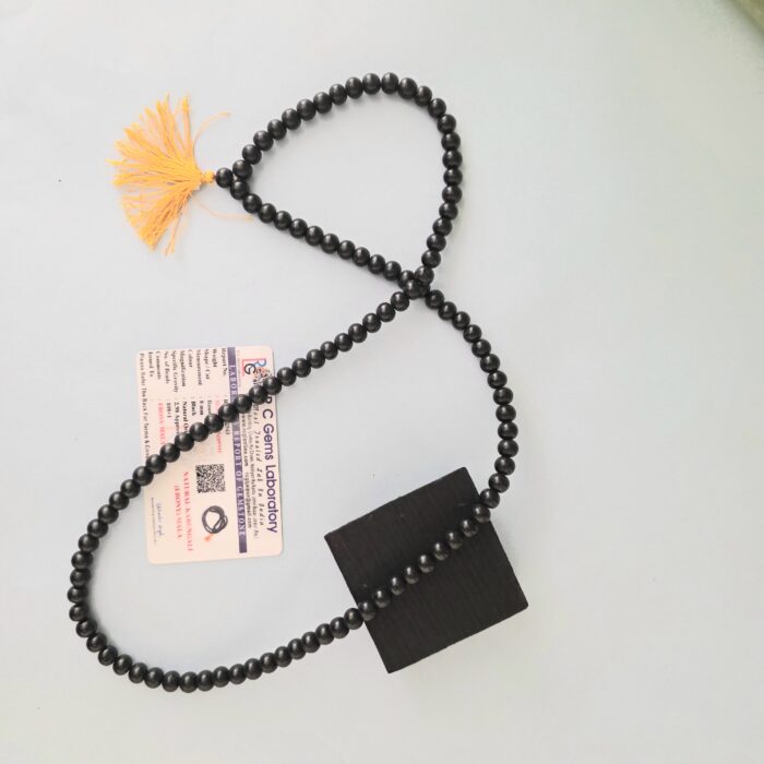 8mm Polished Karungali Mala (Ebony Wood – Shining Finish) - Image 5