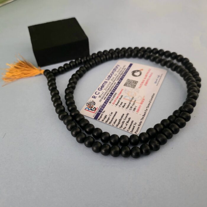 8mm Unpolished Karungali Mala (Ebony Wood) - Image 7