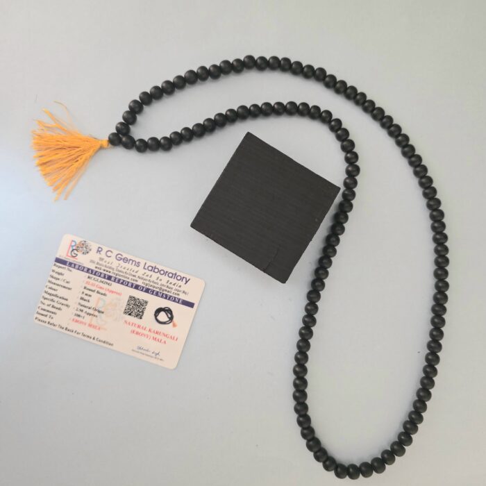 8mm Unpolished Karungali Mala (Ebony Wood) - Image 8